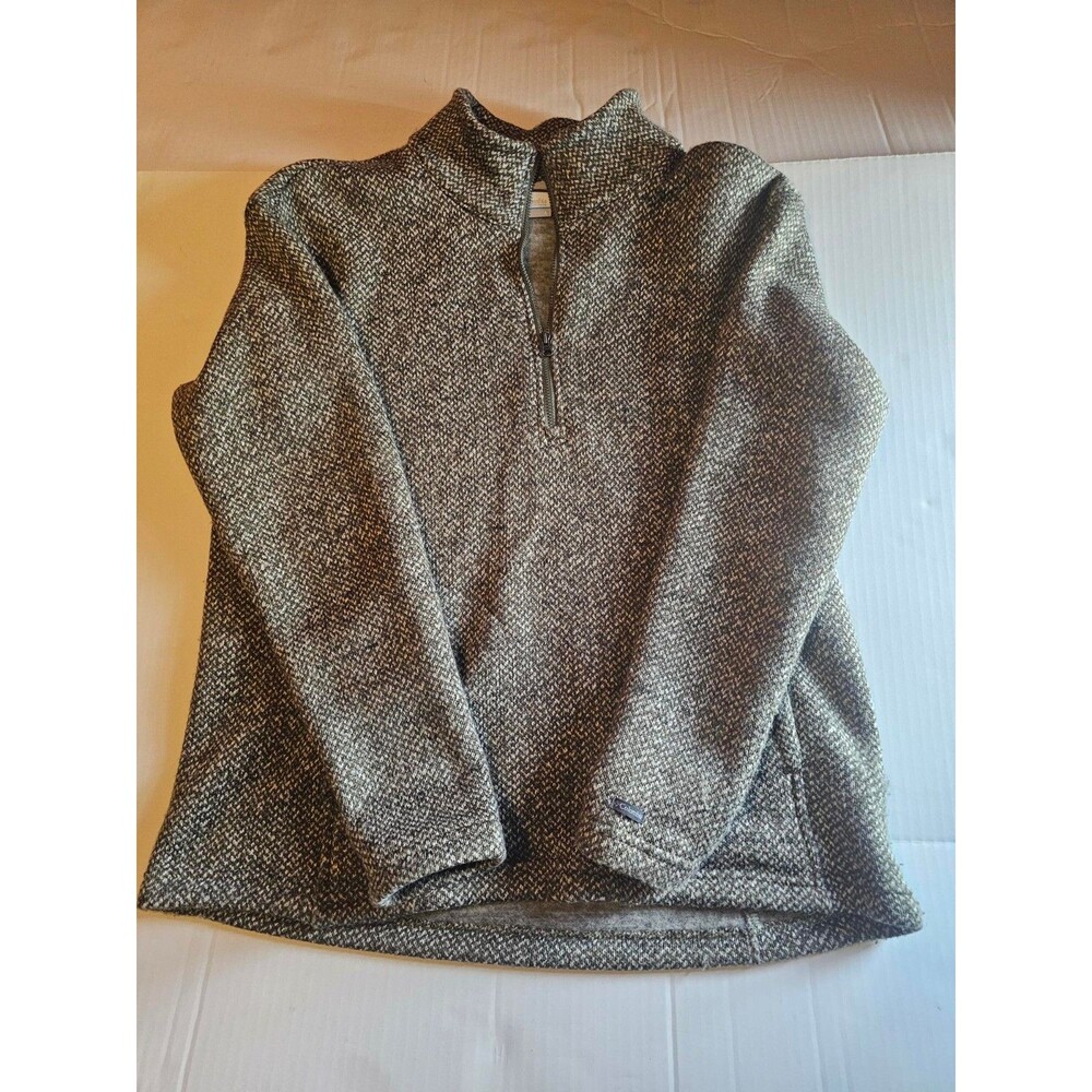 Columbia Womens L Sweater Fleece 1/4 Zip Pullover Gray Heather Outdoor Jacket